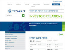 Tablet Screenshot of ir.tesarobio.com